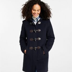 L.L. BEAN Lambswool Thinsulate Navy Duffel Toggle Coat Size 14 Petite